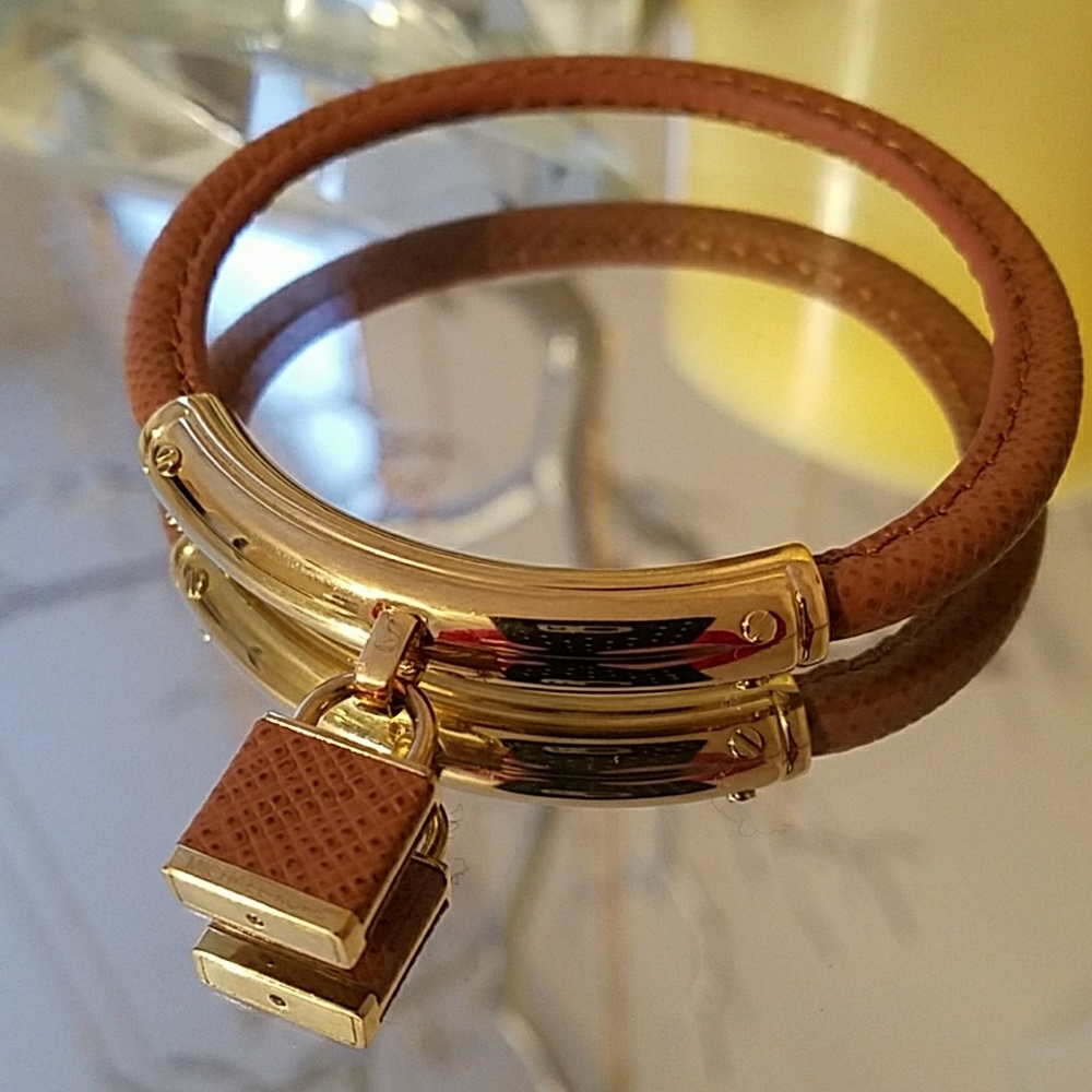 NWOT Michael Kors Brown Padlock Bracelet